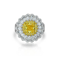 Yellow CZ Fine Sterling Silver Rings Rhodium Plated